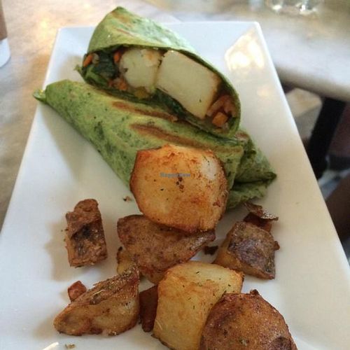 veggie wrap with potatoes substituted for egg at Cafe Cultura in San Juan