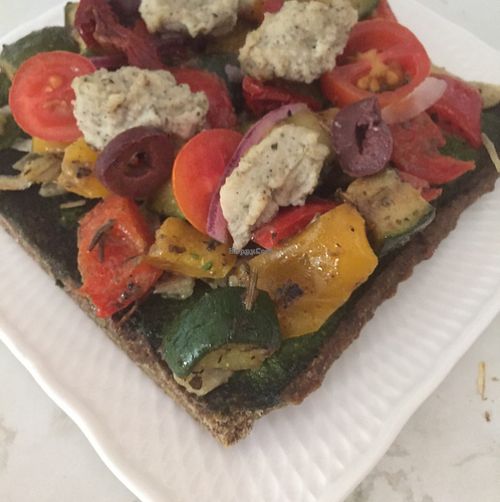 vegan raw pizza! at Superfood Eateries in Toronto