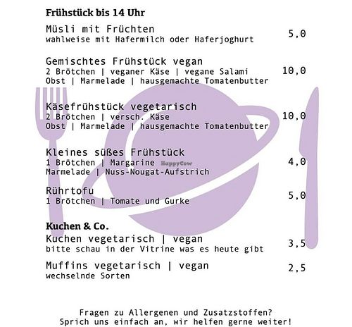 Frühstückskarte und Kuchen   at KOSMOS - temporarily closed in Saarbrucken