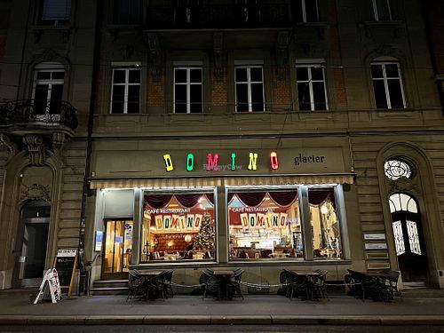 outside at Domino in Bern