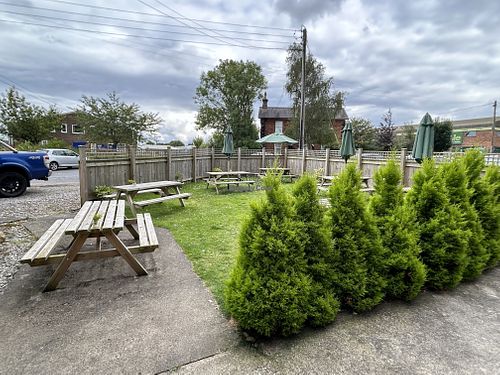 Garden seating   at The Station Coffee + Kitchen in Stokesley