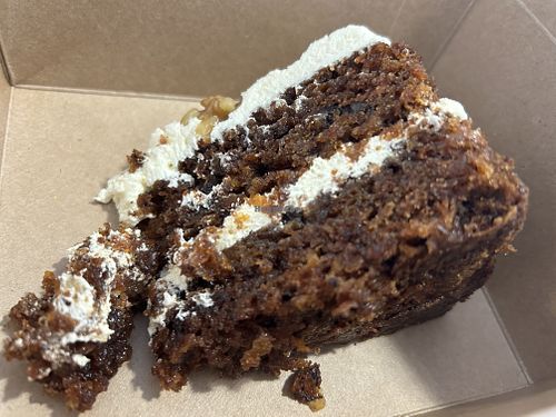 Carrot and walnut cake   at The Station Coffee + Kitchen in Stokesley