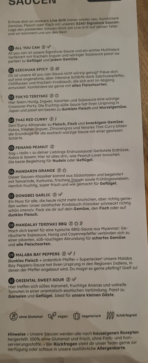 10 different sauces at Xiao in Bornheim