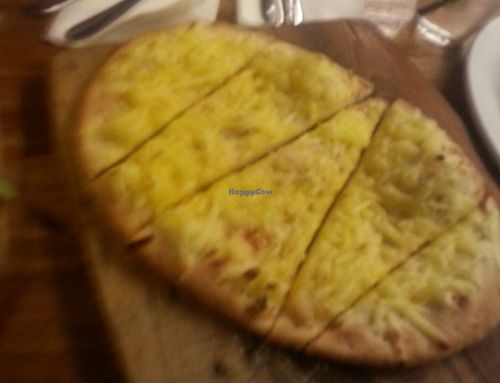 Vegan cheesy bread at Cornish Arms in Brunswick