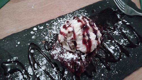 Warm Chocolate Brownie. at Samphire Brasserie in Plymouth