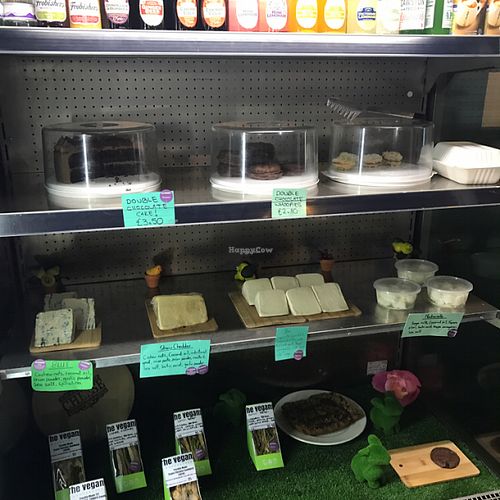 deli counter with drinks, cake and sandwiches at Samphire Brasserie in Plymouth