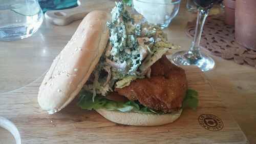 deep south burger at Samphire Brasserie in Plymouth