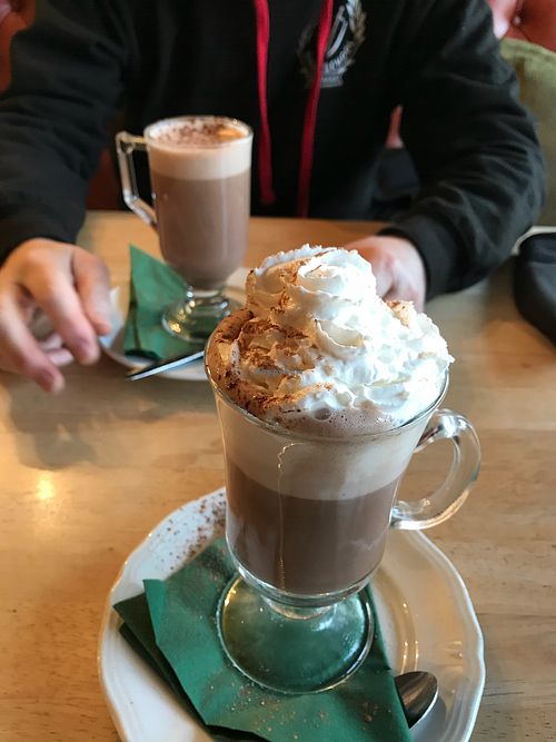 Almond milk hot chocolate  at Samphire Brasserie in Plymouth
