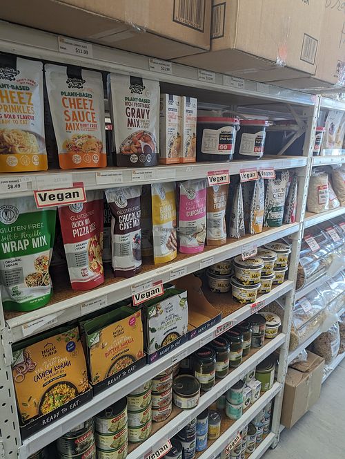 Vegan dried goods at Bin Inn in Hastings