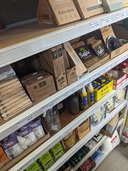 Eco things at Bin Inn in Hastings