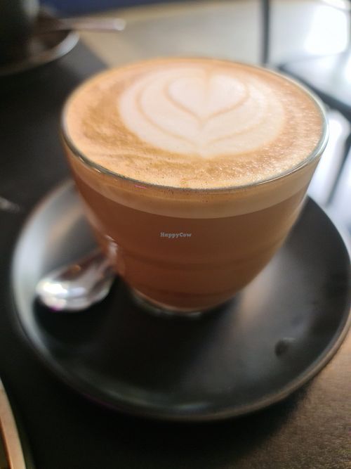 Almond latte at Velvet Bean in Altona