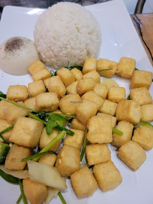 Tofu fried at Vegan District Asian Eatery in Anaheim