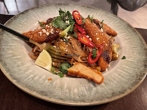 Fried Udon with Planted Beef  at Le Petit Saigon in Biel