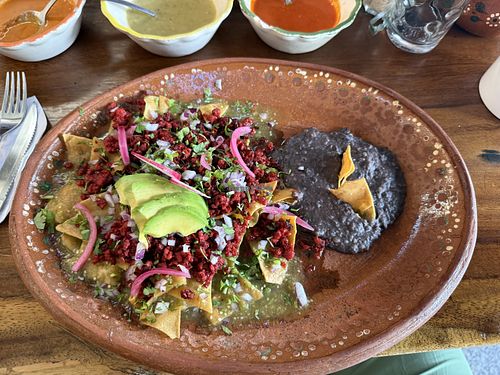 Vegan Chilaquiles. Amazing!!  at La Chilaqueria  in Puerto Vallarta
