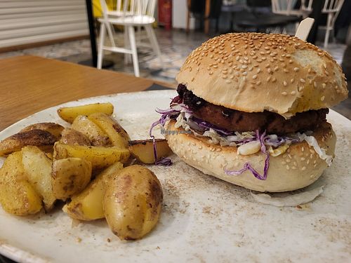 Vegan burger at Passion For Life in Chalkis
