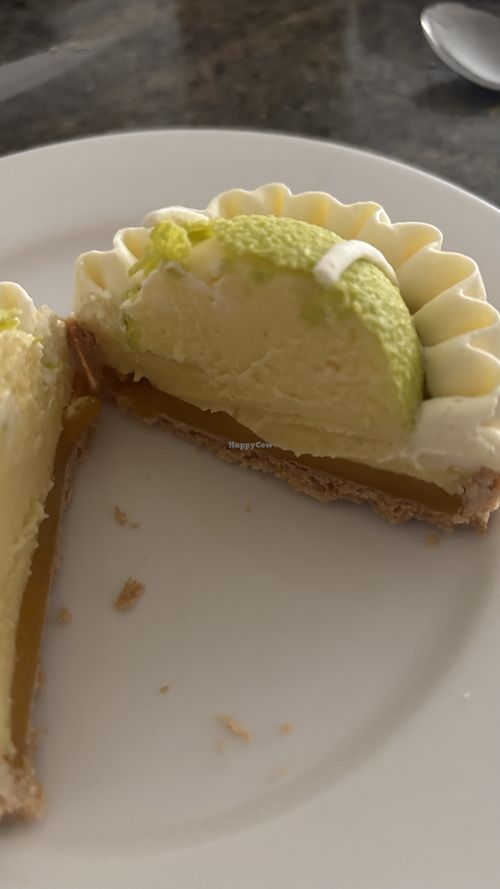 Mango base, passion fruit mousse and delicious tart #Veganuary at GingerSnap Patisserie in West Melbourne