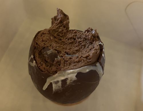 The most amazing Black Forest Easter egg. The chocolate on the side was just  incredible!  at GingerSnap Patisserie in West Melbourne