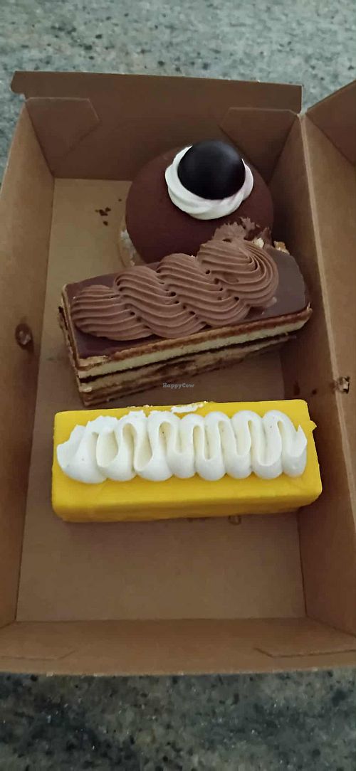 Passionfruit opera, coffee opera and Black Forest cake. All amazing.   at GingerSnap Patisserie in West Melbourne