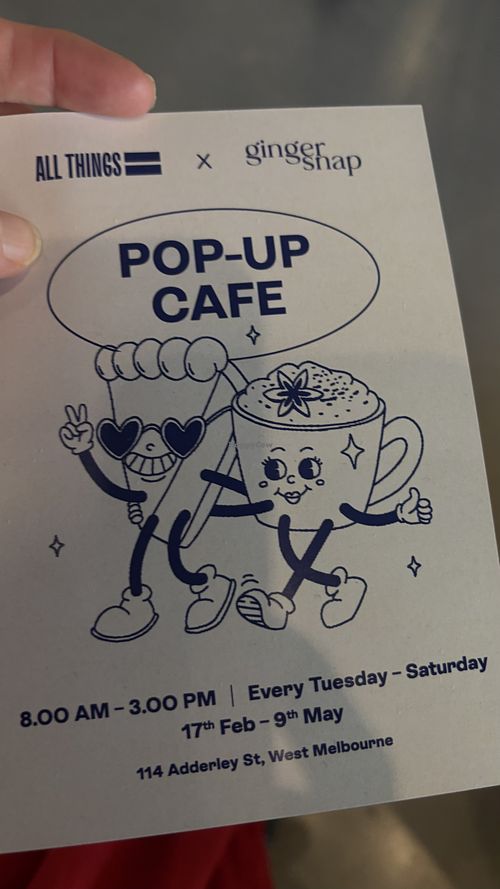 Pop up cafe until May 9. Support them. They are open on Saturdays too!   at GingerSnap Patisserie in West Melbourne