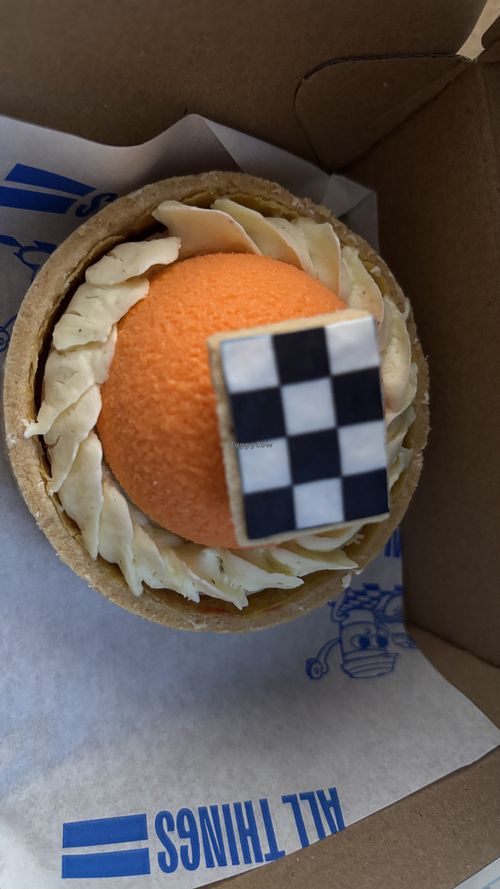 Grand peach tart. This was another amazing creation. Flavours were perfect   at GingerSnap Patisserie in West Melbourne