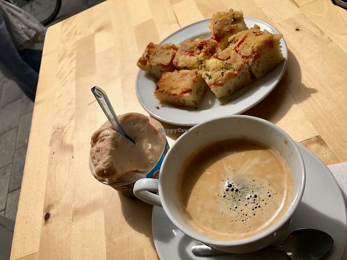 coffee, vegan ice cream, focaccia at Gea in Cologne