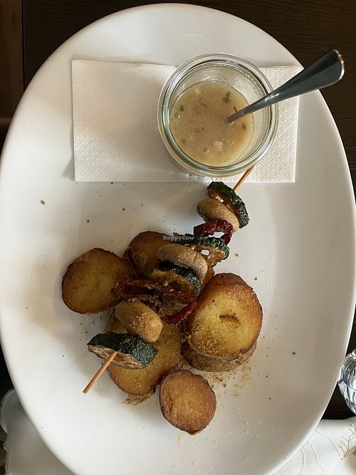 Gemüsespieß mit Kartoffeln  at Kalter Muff in Thermalbad Wiesenbad