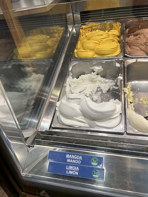 Vegan options   at Gelatería Boulevard in San Sebastian