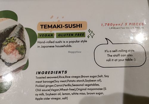 We were so much looking forward to try vegan sushi but what we got was disappointing. at Vegan and Gluten Free Osaka. - The Second Room Cafe in Osaka