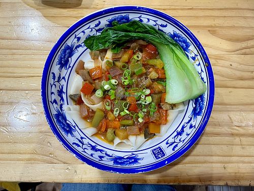 Biang Biang noodles with eggplant and tomato  at Biang! Biang! Swanston Street - 古城秦味 in Melbourne