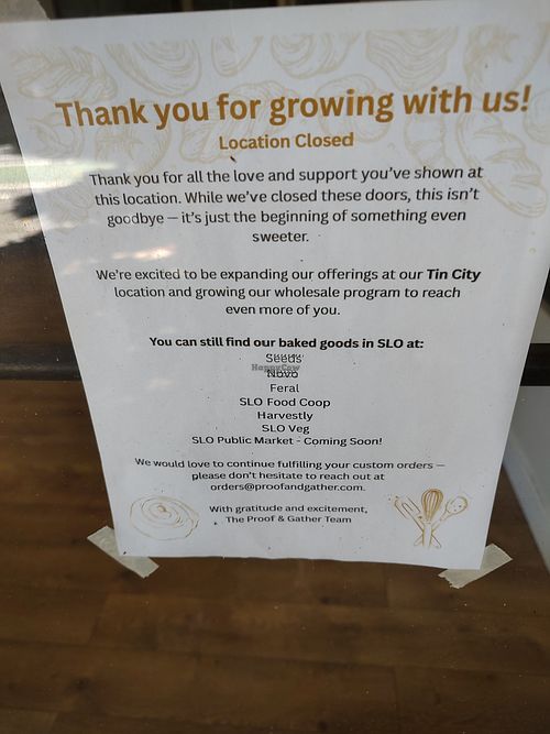  at Proof & Gather Baking Company in San Luis Obispo