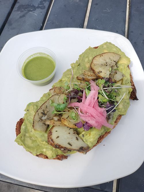 Avo toast vegan at Switchback Roasters in Colorado Springs