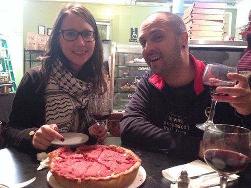 Vegan Deep Dish Pizza at Kitchen 17 in Chicago