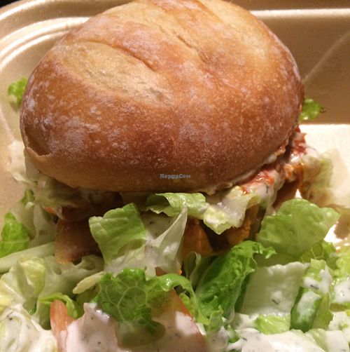 BBQ cheddar burger (with side salad) at Kitchen 17 in Chicago