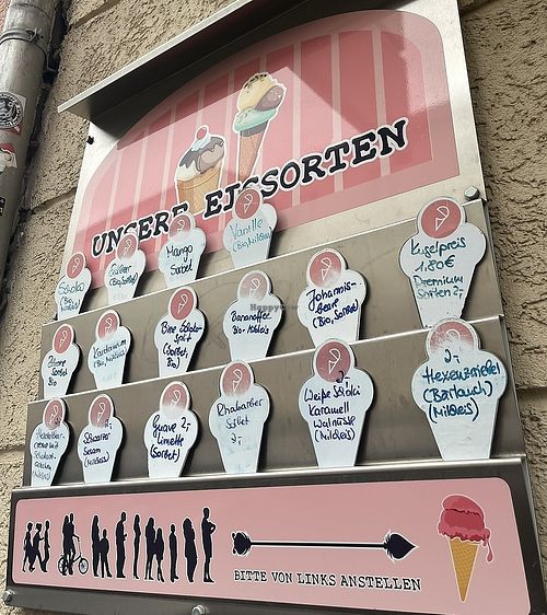 Ice cream flavors   at Erikas Eiscafé - Eutritzsch in Leipzig