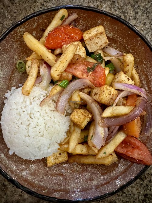 Soltado de Tofu  at El Pollo Inka in Hermosa Beach