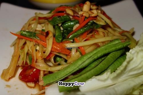 Spicy papaya salad at Bodhi Zen in Chiang Mai