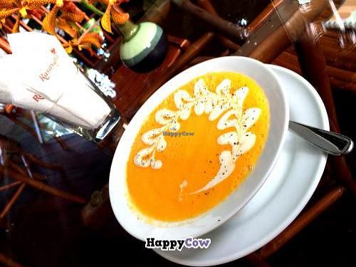 'Carrot Cream Soup' ~ Sooo Smooth in the mouth.. Ummm  at Rasayana Raw Food Cafe in Bangkok