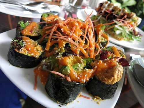 Mock Salmon Sushi at Rasayana Raw Food Cafe in Bangkok