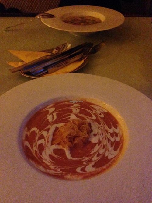 Raw christamas cabbage soup with cashew cream at Secret of Raw in Prague