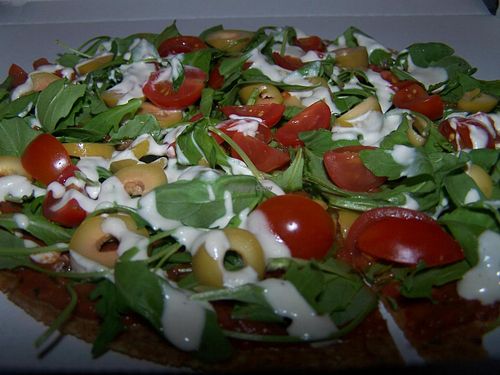 Raw pizza at Secret of Raw in Prague