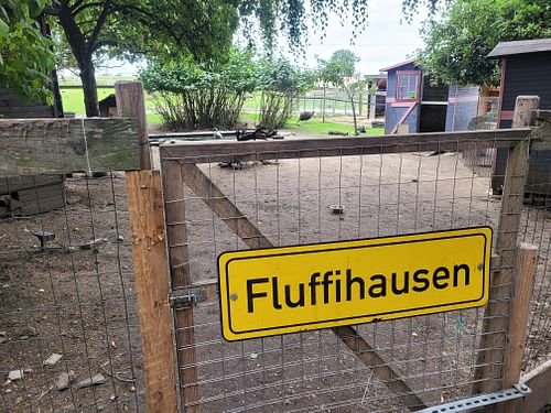 Entrance to ducks, geese, turkeys... at Lebenshof Tierisches Glück in Oelde