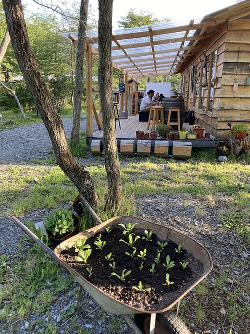 Tables outsidee  at Ventisca Cerveceria Patagonica in Ohiggins