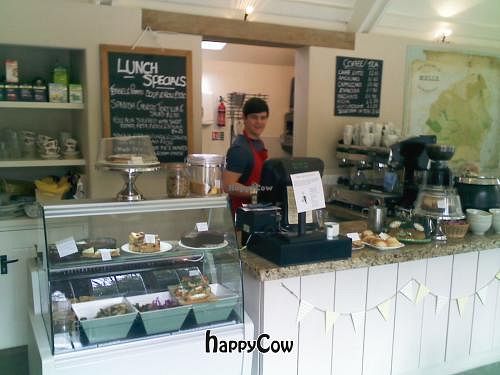 Counter and wares at the end of a busy day at Mells Community Cafe in Mells
