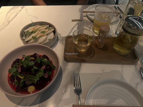 Beets and cabbage  at Kingfisher in San Diego