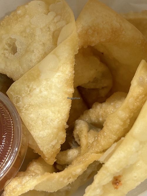 Deep fried crispy wontons   at September Vegan Food in Wellington