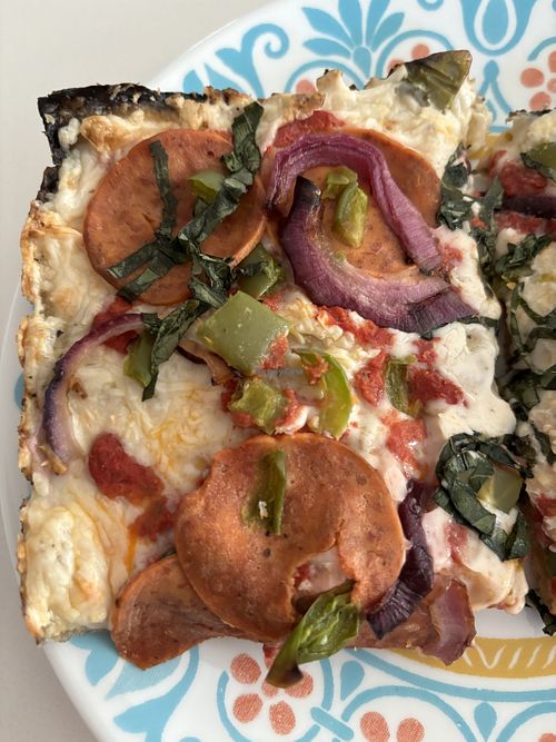 Vegan Detroit style pizzaa  at SoDough Square in Winter Park