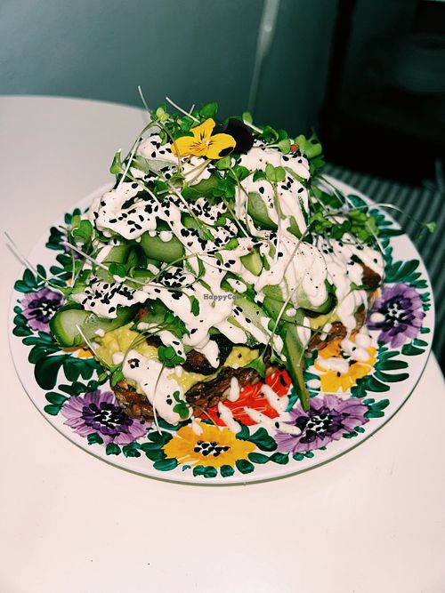 Smoked Tempeh & smashed avo open toast ✨ at The Vegan Fairies in Athens