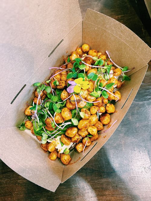 Hummus Avocado open toast  at The Vegan Fairies in Athens