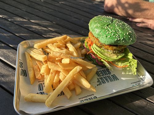 Vegan burger  at Wharf Shed in Geelong