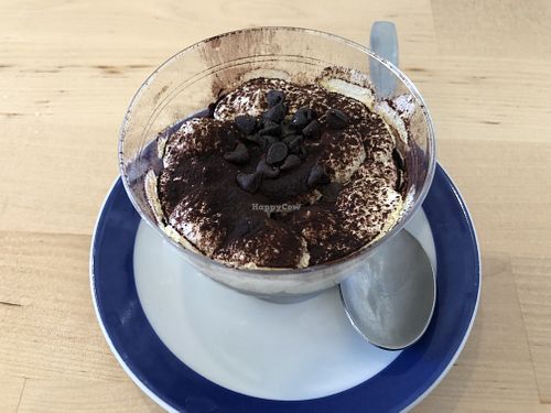 vegan tiramisu  at La Vegana in Ferrara